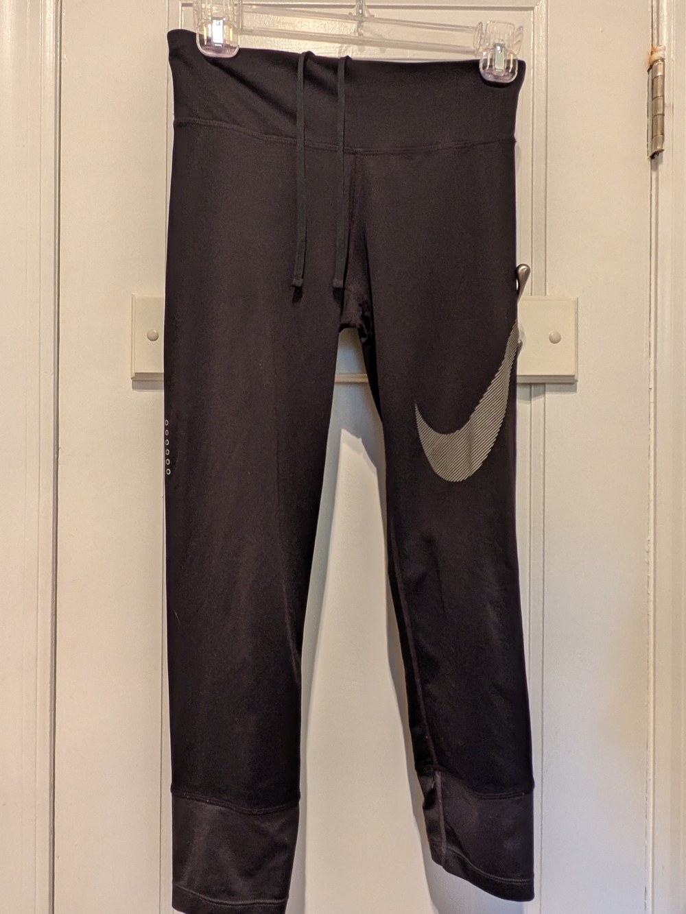 Nike Ladies' Black Athletic Capri Leggings with Swoosh
